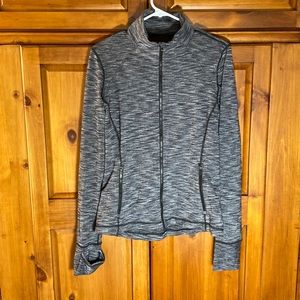 Gray and Black Heathered Victoria Secret Sport Workout Jacket Sweatshirt